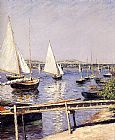 Boats Canvas Paintings - Sailing Boats at Argenteuil